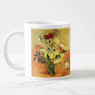 Japanese Vase, Roses, Anemones by Vincent van Gogh Large Coffee Mug