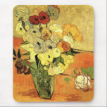 Japanese Vase, Roses, Anemones by Vincent van Gogh Mouse Mat<br><div class="desc">Still Life: Japanese Vase with Roses and Anemones by Vincent van Gogh is a vintage fine art post impressionism floral painting featuring a Japanese vase with a bouquet of beautiful garden roses and anemone flowers. About the artist: Vincent Willem van Gogh (1853 -1890) was one of the most famous Post...</div>