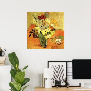 Japanese Vase, Roses, Anemones by Vincent van Gogh Poster