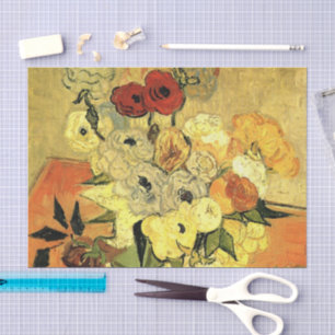 Japanese Vase, Roses, Anemones by Vincent van Gogh Tissue Paper