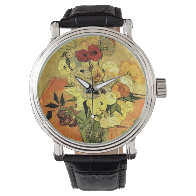 Japanese Vase, Roses, Anemones by Vincent van Gogh Watch (Front)