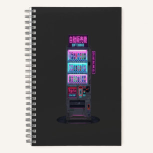 Japanese Vending Machine Cyberpunk Pixel Art Notebook