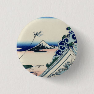 Japanese Vintage Art Fuji from Honganji Temple 3 Cm Round Badge