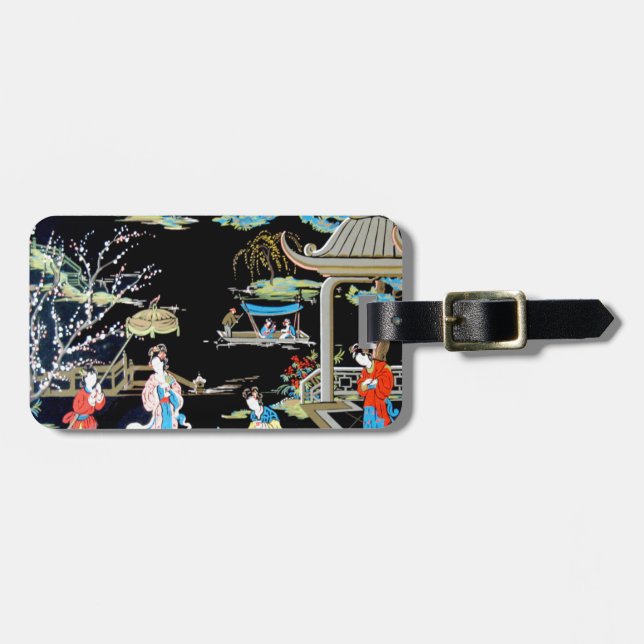 JAPANESE VINTAGE ART LUGGAGE TAG (Front Horizontal)
