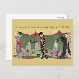 Japanese Vintage Intricate kimono pattern & women  Postcard