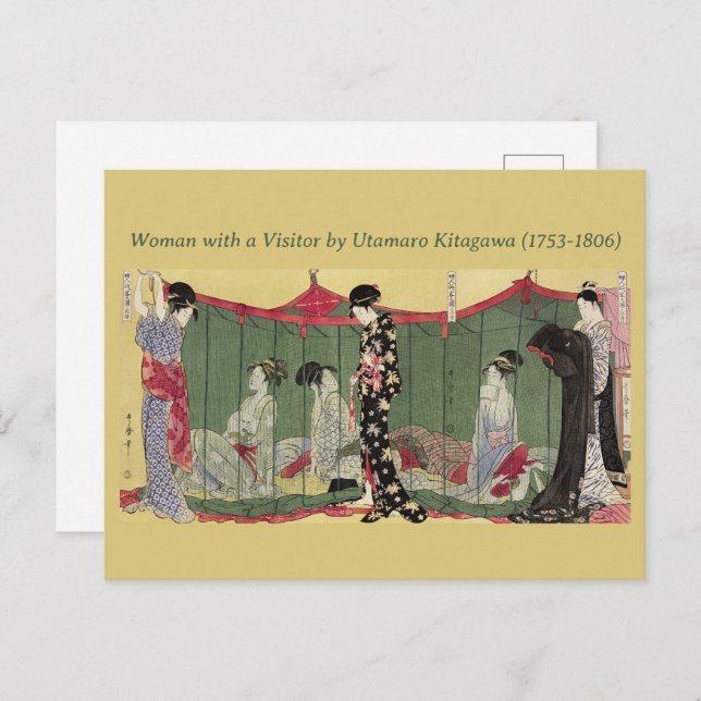 Japanese Vintage Intricate kimono pattern & women  Postcard (Front/Back)