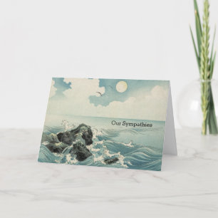 Japanese Vintage Ocean Artwork Sympathy Card