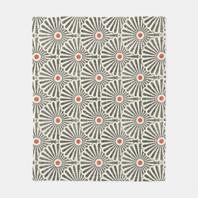 Japanese vintage pattern, seamless texture. fleece blanket (Front)