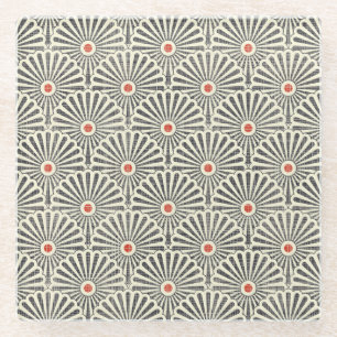 Japanese vintage pattern, seamless texture. glass coaster