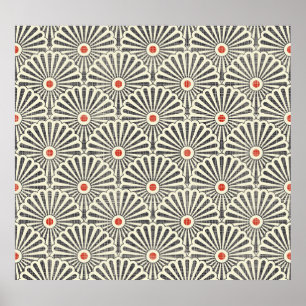 Japanese vintage pattern, seamless texture. poster
