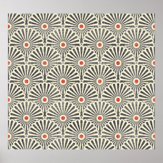 Japanese vintage pattern, seamless texture. poster