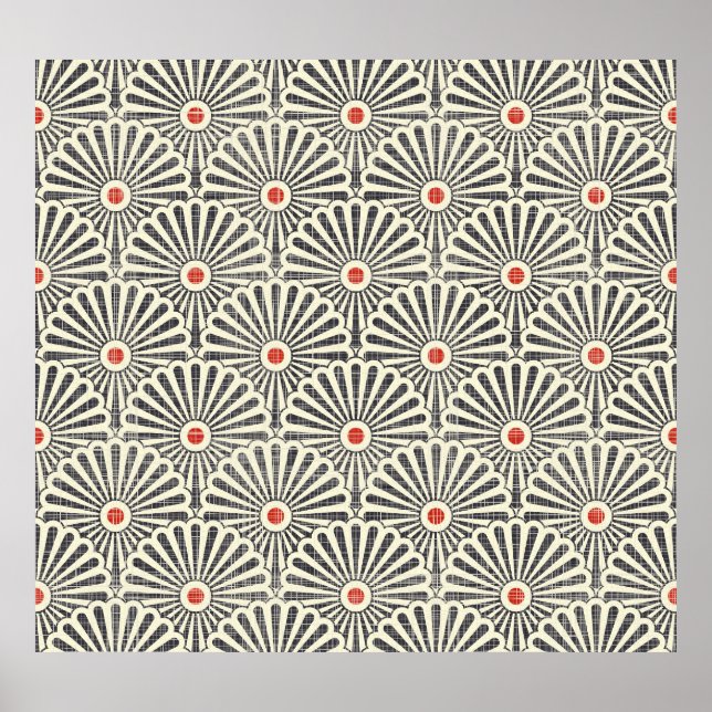 Japanese vintage pattern, seamless texture. poster (Front)