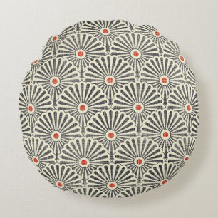 Japanese vintage pattern, seamless texture. round cushion