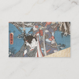 Japanese vintage ukiyo-e geisha business card