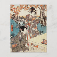 Japanese vintage ukiyo-e geisha old scroll