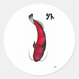 japanese void catfish classic round sticker