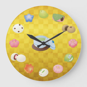 Japanese Wagashi Sweets Large Clock