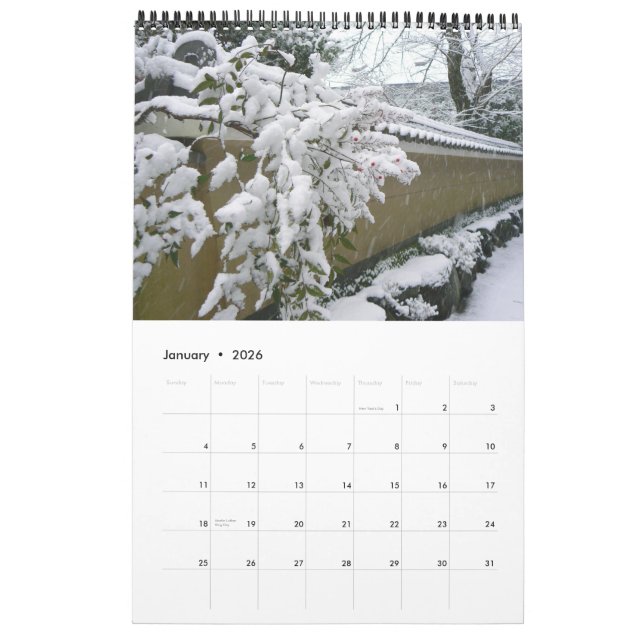 Japanese Walls Calendar (Jan 2026)