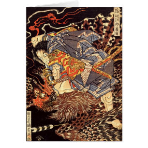 Japanese Warrior and Demon Bird