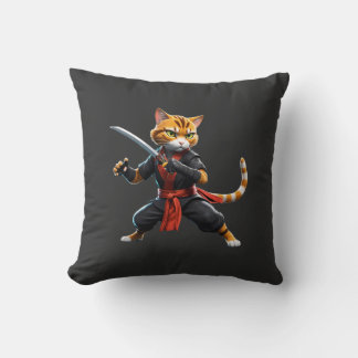 Japanese Warrior Ninja Cat T-Shirt  Cushion