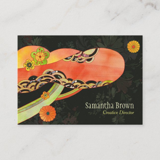 Japanese Washi Pattern Unique Business Card (Front)