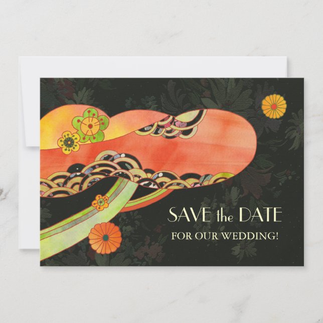 Japanese Washi Wedding Save the Date Invitations (Front)