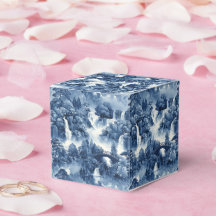 Japanese water garden in a blue white porcelain