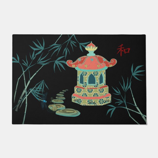 Japanese Water Garden Temple Door Mat (Front)