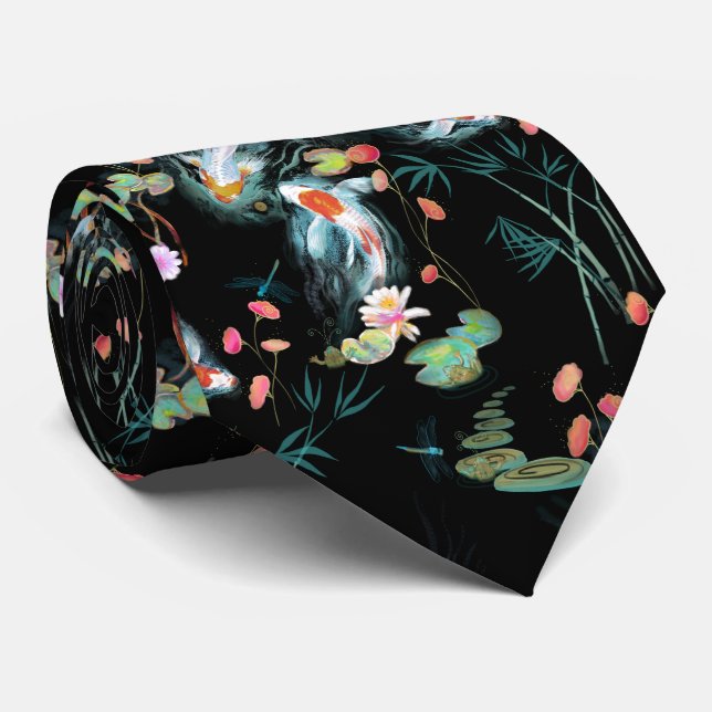 Japanese Water Garden Tie (Rolled)