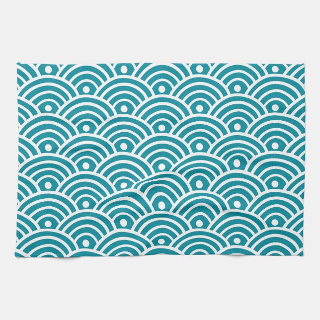 Japanese Water Wave Tea Towel (Horizontal)
