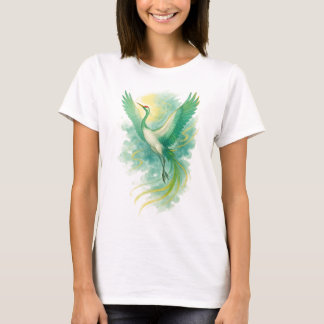 【Japanese Watercolor Phoenix T-Shirt】 T-Shirt