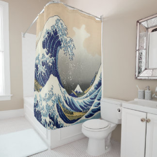 Japanese Wave Art Shower Curtain