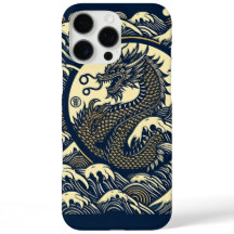 Japanese Wave Dragon Scale Monogram