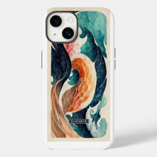 Japanese Wave Dragon Scale Monogram iPhone 14 Case