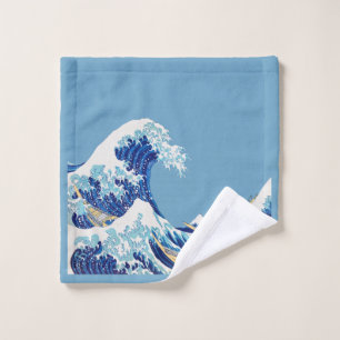 Japanese Wave Japandi Japan sea Wash Cloth