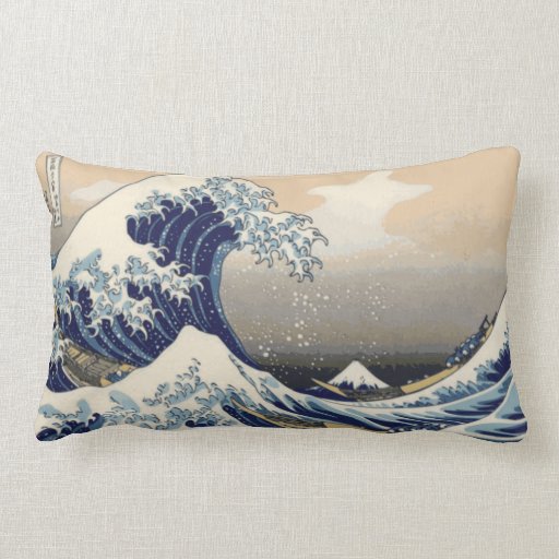 Image of Japanese Wave Lumbar Pillow
