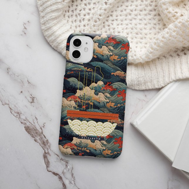Japanese Wave Monogram Ramen Case-Mate iPhone Case (Creator Uploaded)