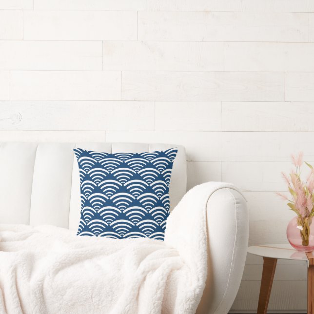Japanese Wave Pattern Cushion (Couch)