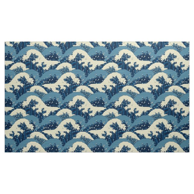 Japanese wave pattern fabric (Yard)