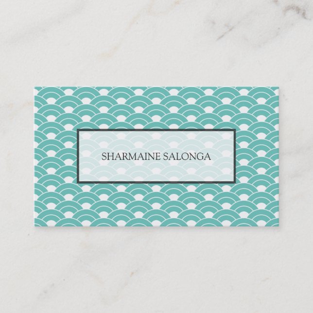 Japanese Wave Pattern Seigaiha Business Card (Front)