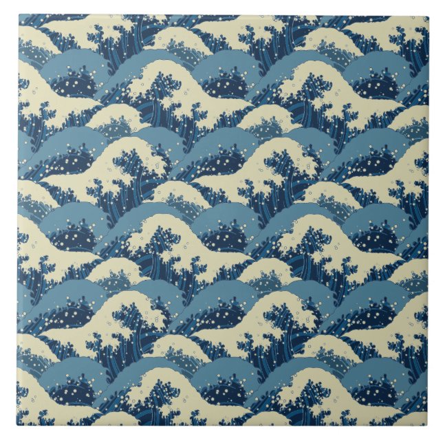 Japanese wave pattern tile (Front)
