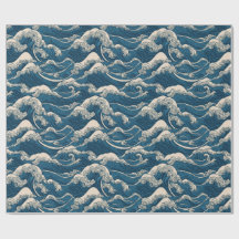 Japanese Wave Pattern Wrapping Paper