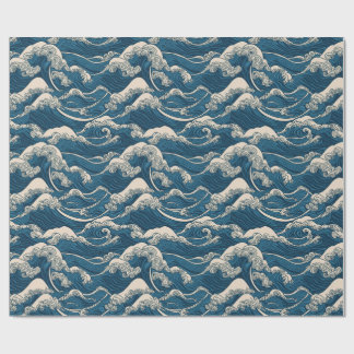 Japanese Wave Pattern Wrapping Paper