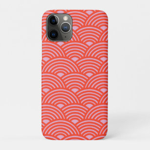 Japanese Wave Seigaiha Pattern Pink Red Case-Mate iPhone Case