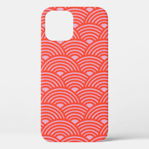 Japanese Wave Seigaiha Pattern Pink Red Case-Mate iPhone Case