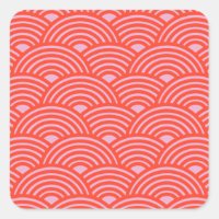 Japanese Wave Seigaiha Pattern Pink Red