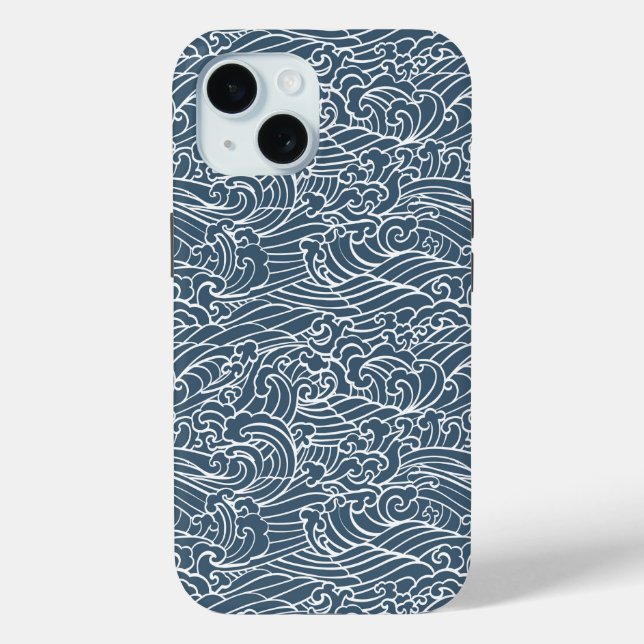 Japanese Wave Style Pattern Case-Mate iPhone Case (Back)