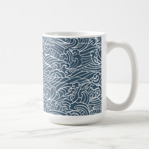 Japanese Wave Style Pattern Coffee Mug