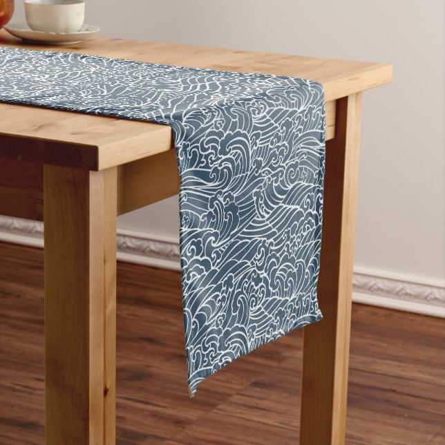 Japanese Wave Style Pattern Medium Table Runner (In Situ)