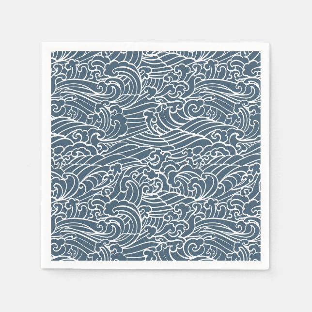 Japanese Wave Style Pattern Napkin (Front)